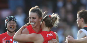 Swans land first AFLW win with upset over crosstown rivals GWS as Tigers pip the Lions