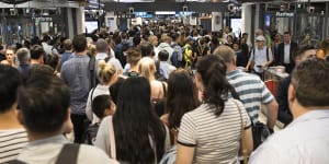 Commuters endured major overcrowding at Town Hall station during the network meltdown last month. 