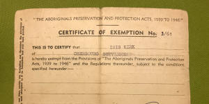 Iris Paulson's exemption card.