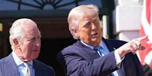 King Charles and US President Donald Trump at the White House.