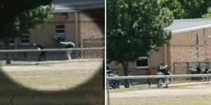 Footage shows children scrambling from windows moments after Uvalde gunman stormed primary school.