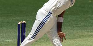 Jasprit Bumrah hyperextends.