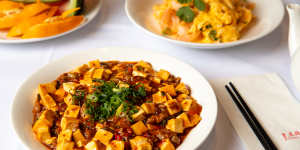 The ma po tofu has a good chilli bite and balance of tofu to pork,although the pork feels over-tenderised.