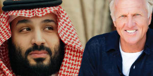 Crown Prince Mohammad bin Salman and Greg Norman.
