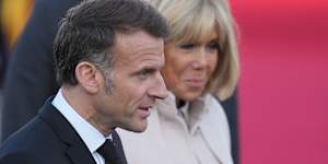French President Emmanuel Macron and his wife Brigitte Macron 