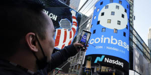 Coinbase surges in landmark Wall Street debut