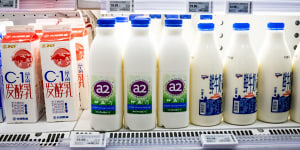 Australian a2 milk is a popular brand in Shanghai supermarkets. 