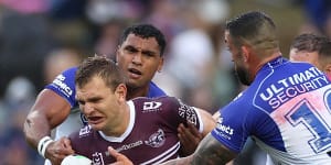 Grandstand finish:Manly honour Fulton with dramatic win over Bulldogs