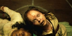 Possessed:Lidya Jewett,left,and Olivia Marcum in The Exorcist:Believer.