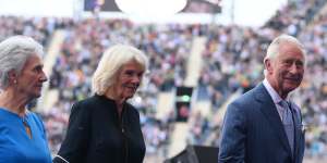 Camilla,Duchess of Cornwall,and Prince Charles,Prince of Wales,arrive during the Opening Ceremony of the Birmingham 2022 Commonwealth Games.
