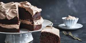 Helen Goh’s “Everyday chocolate cake” with whipped cocoa cream.
