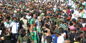 Xanana Gusmao campaigns before the Timor-Leste parliamentary election on May 20. 