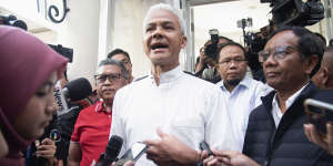 Pranowo,pictured here on election day,was an early favourite to become president but ended up finishing last of three. 