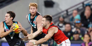 Port Adelaide captain Connor Rozee torched the Bombers on Friday night.