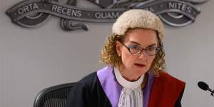 Judge Sarah Huggett delivers her verdict in Chris Dawson’s judge-alone trial on Wednesday.