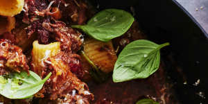 Serve this ragu with pasta (mezze maniche,pictured) or polenta.