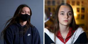composite - Tara Linker,a year 12 student whose family was affected by the Bondi cluster at North Bondi on 28 August,2021. Photo:Brook Mitchell 