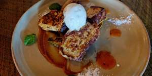 Banana french toast at Artie&Mai in Brisbane.