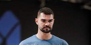 Isaac Humphries after signing with Melbourne United.