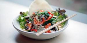 Vietnamese prawn and pork salad.