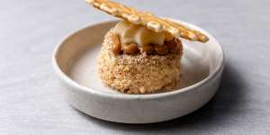 Coconut sponge with coconut diplomat cream.