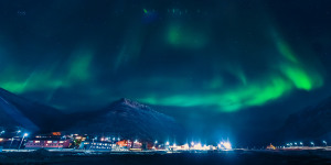 The Northern lights over Longyearbyen.