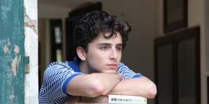 Elio (Timothée Chalamet) dreaming of that peach in Call Me By Your Name.