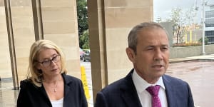New WA Premier Roger Cook with his deputy Rita Saffioti after Labor’s caucus rubber-stamped his elevation to leader.