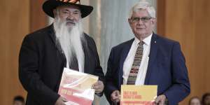 Labor senator Pat Dodson with Minister for Indigenous Australians Ken Wyatt.