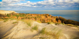 The windswept dunes of the Curonian Spit in Lithuania. 