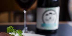 Pan-seared great southern lamb backstrap,baba ghnoush and smoked tomato chimichurri. 
