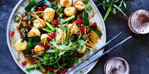 Neil Perry's scallop stir-fry.