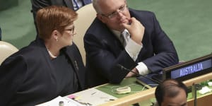 Foreign Affairs Minister Marise Payne and Prime Minister Scott Morrison at the UN.