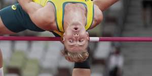 Ashley Moloney during the high jump,one of his stronger disciplines.