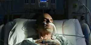 A COVID-19 patient receives treatment in ICU at St Vincent’s Hospital.