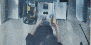 Gif showing how cameras monitor the self-service checkout at supermarkets