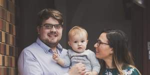 First-home-buyers study case. Alex and Sara Sked with their 1-year-old daughter Georgia.