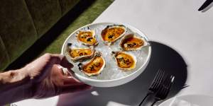 Wells’ signature oyster marigolds make at appearance on the menu at Bistrotheque.