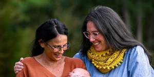 Boyle and her sister Rochelle van Koll with baby Maisie.