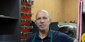 Joe Panarello from TJ Shoes is one of a number of tenants struggling at Greenwood Plaza in North Sydney.