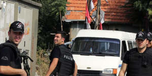 Turkish police raid the homes of IS suspects in Ankara on Monday.