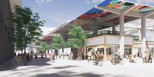 The owner’s vision for the Preston Markets,which would neighbour apartments and offices.