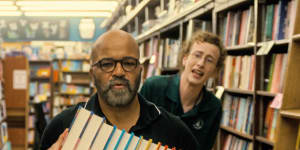 Jeffrey Wright plays disgruntled author Thelonious “Monk” Ellison in a scene from American Fiction.