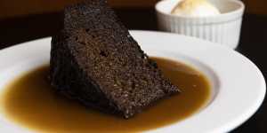 Sticky date pudding comes with a salted Guinness butterscotch sauce.