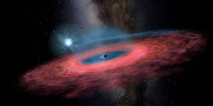 An artist's rendition of LB-1,a massive black hole discovered by scientists in the Milky Way Galaxy.