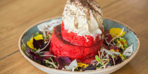 Opulent:The red velvet pancakes at The Tradesman cafe.