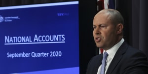 Treasurer Josh Frydenberg says the figures are promising and show the economy is starting to grow.