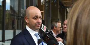 Case in point:Todd Greenberg speaks to the media outside court.