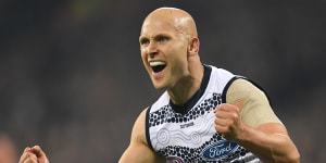 Ablett joins Gold Coast homecoming party in a Cats jumper