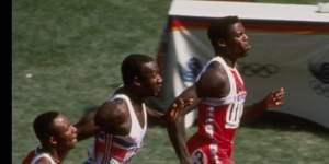 Disgraced:Ben Johnson streaks across the finish line at the 1988 Summer Games in Seoul.